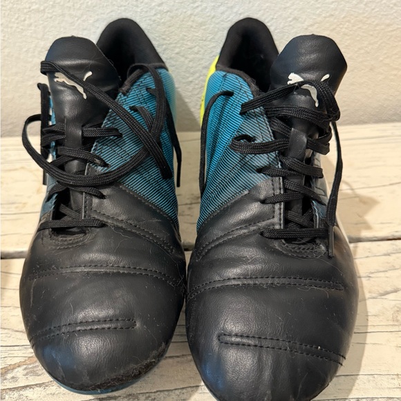 Puma Black and Teal Cleats - Picture 2 of 5